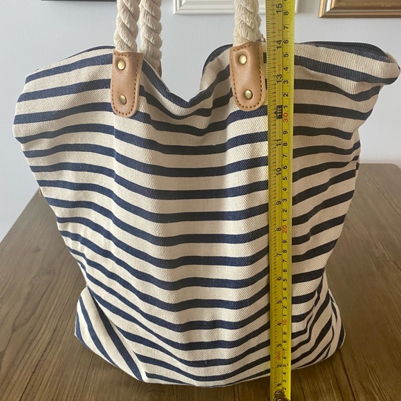 Summer & rose striped tote bag - Picture 2 of 8